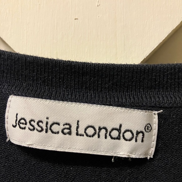 Black Cardigan Sweater with V-Neck and Buttons - Picture 2 of 2